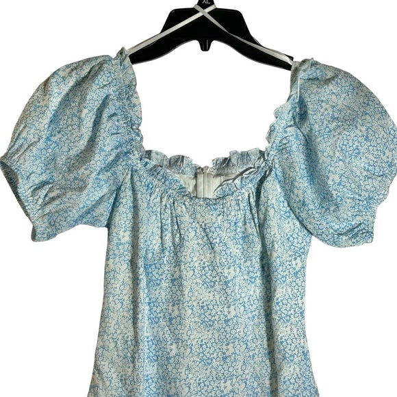 Pink Lily x Caitlin Covington Palm Beach Mini Dress Cottage Floral Blue Size XS - Picture 7 of 14